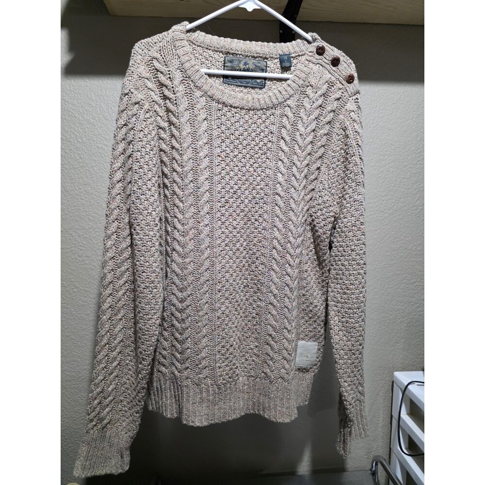 Scotch & Soda Tan Chunky Cableknit Fisherman Sweater Men's Large Pullover